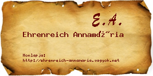 Ehrenreich Annamária névjegykártya